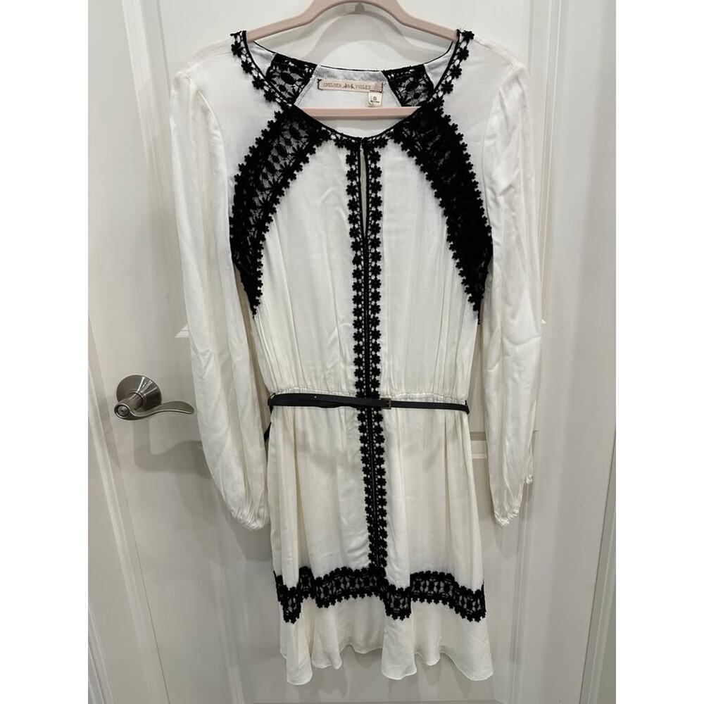 Chelsea & Violet Black and White Detail Dress
